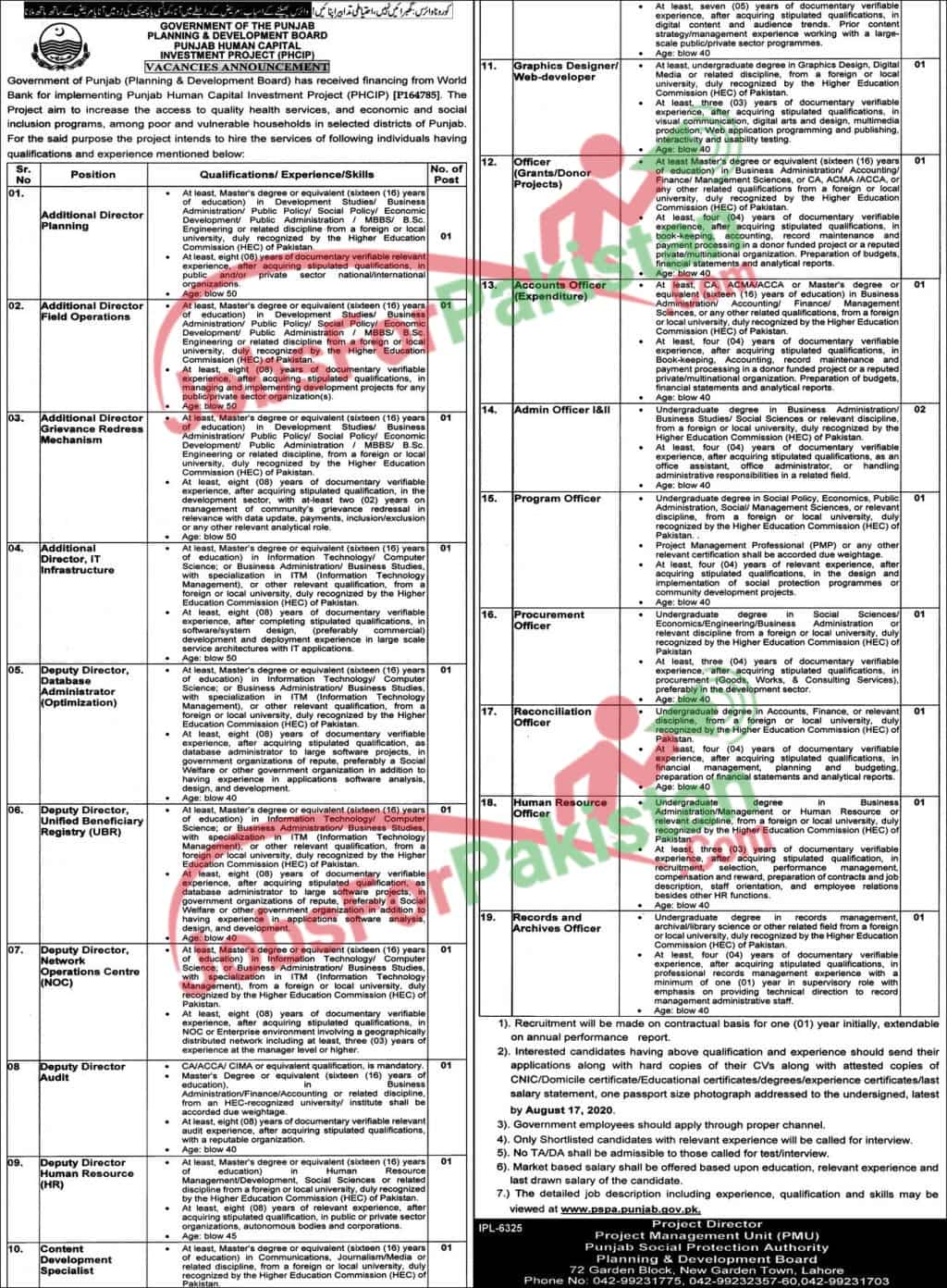 new Planning And Development Board Jobs 2020