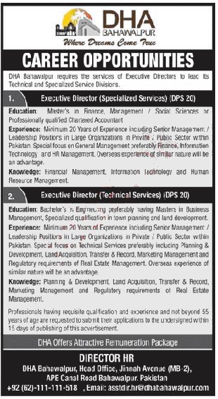 new DHA Bahawalpur Jobs Advertisement August 2020