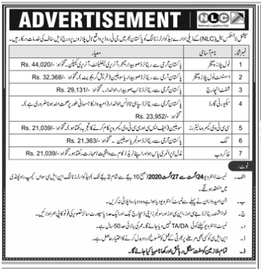 NLC Jobs Advertisement August 2020