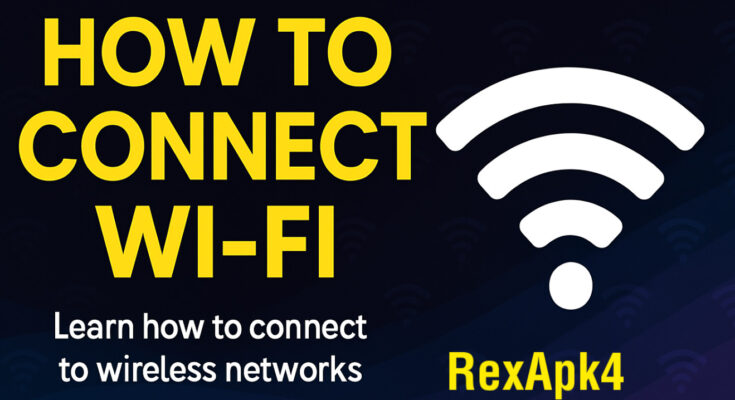 WiFi tutorial thumbnail showing bold title and network signal graphic